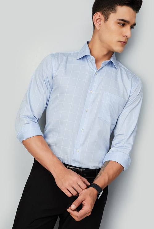 Men Regular Fit Checked Formal Shirt