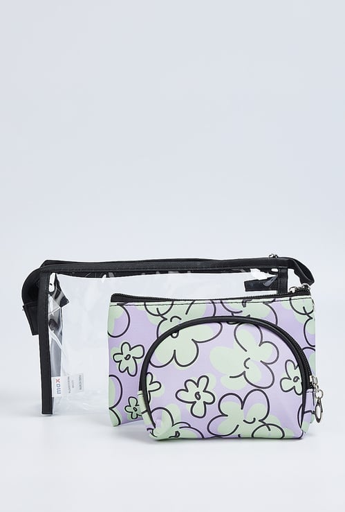 Women Printed Vanity Pouch - Pack of 3