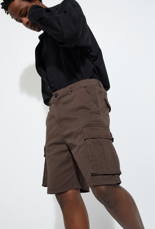 URB_N Men Solid Cargo Shorts