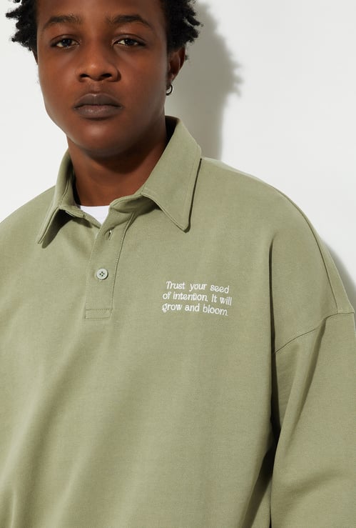 URB_N Men Oversized Embroidered Sweatshirt