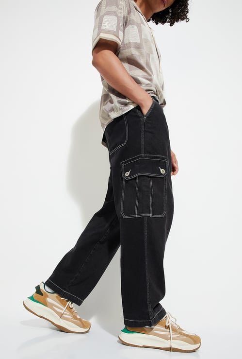 URB_N Men Loose Fit Cargo Jeans