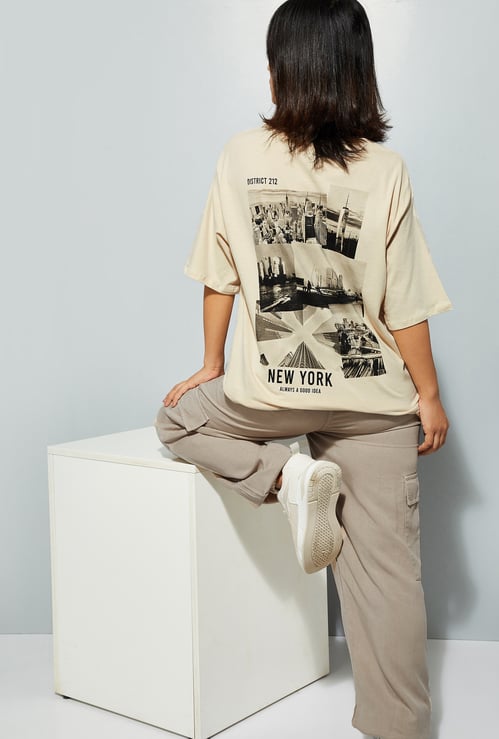 URB_N Women Oversized Back Printed T-shirt