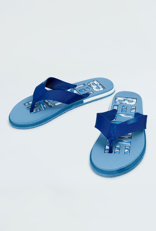 Men Printed V-Strap Slippers