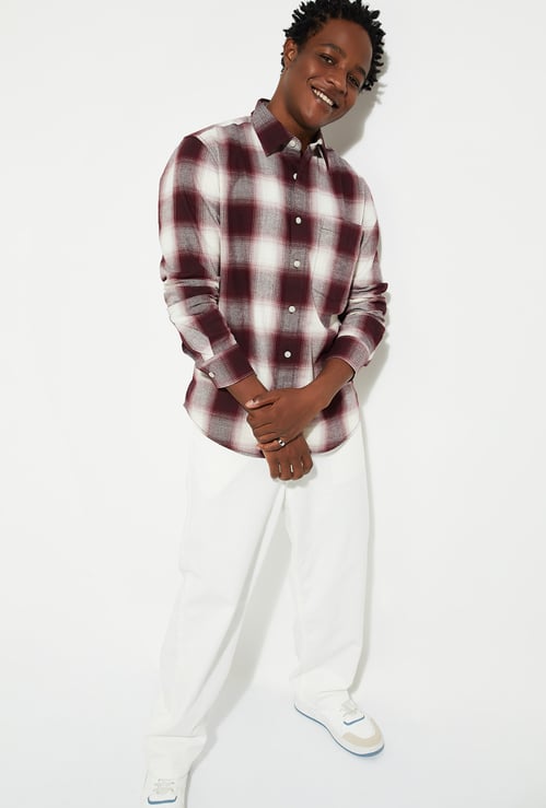 URB_N Men Regular Fit Checked Shirt