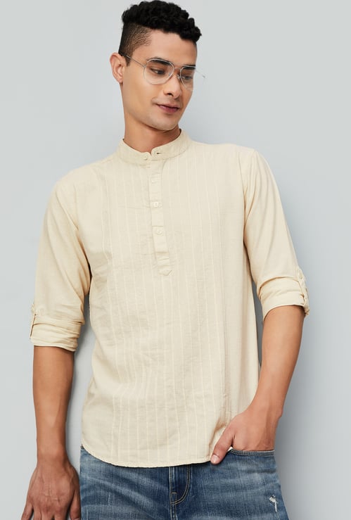 Men Pintuck Detail Short Kurta