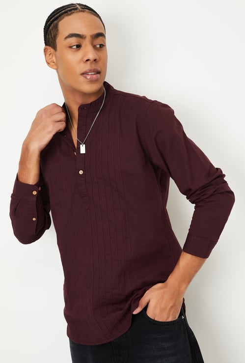 Men Pintuck Detail Short Kurta