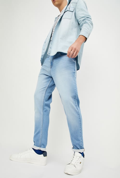 Men Regular Fit Washed Jeans