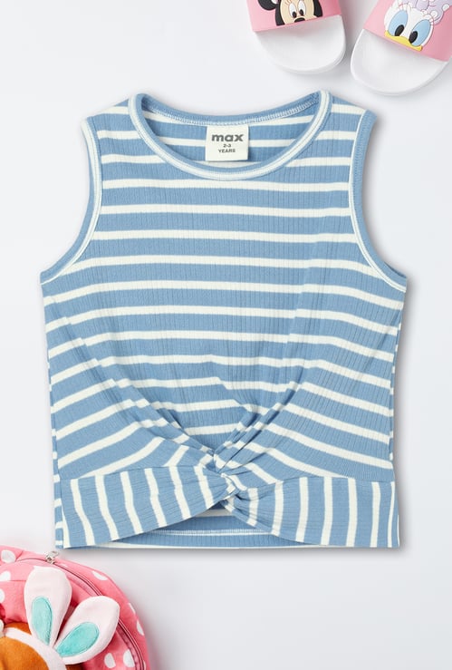 Girls Striped Twisted Tank Top