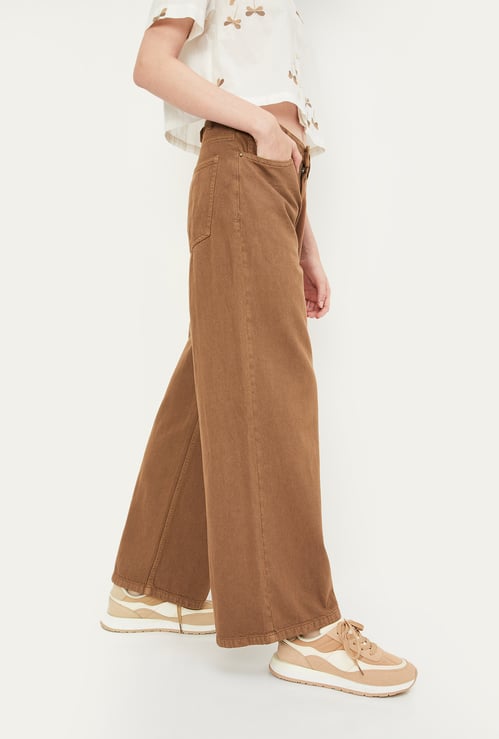 ALAYA F x URB_N Women Solid Wide-Leg Jeans