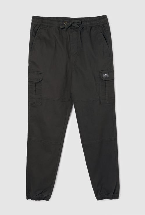 Boys Solid Cargo Joggers