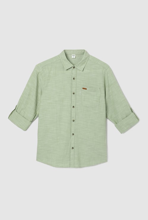 Boys Solid Casual Shirt