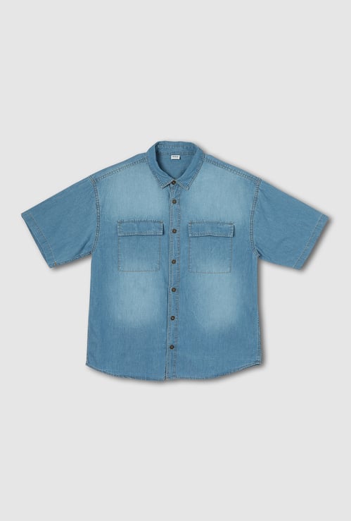 Boys Washed Denim Shirt