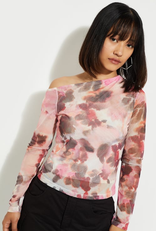 ALAYA F x URB_N Women Printed Mesh Top