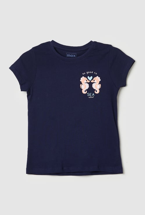 Girls Placement Printed T-shirt