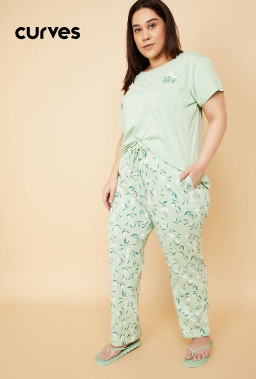 Women Floral Printed PJ Set