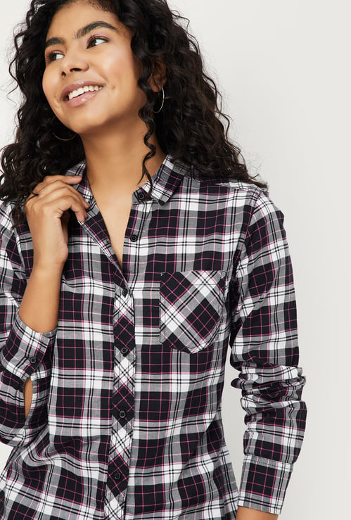 Women Checked Yarn Dyed Shirt