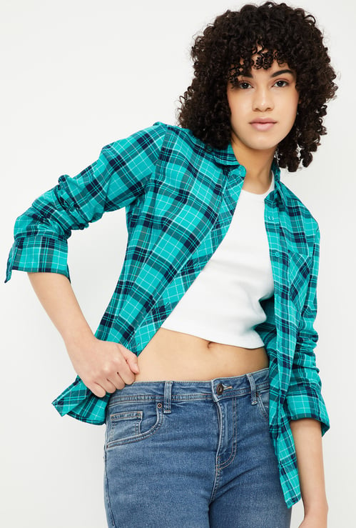 Women Checked Yarn Dyed Shirt