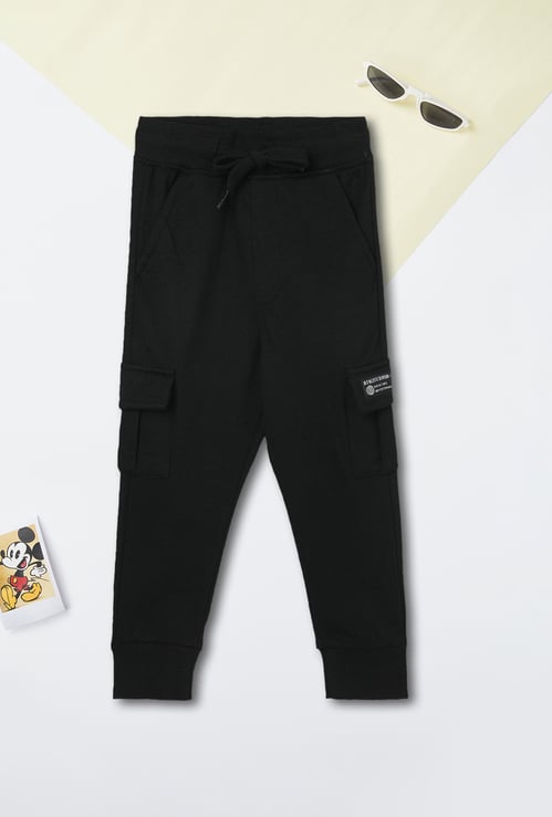 Boys Solid Cargo Joggers