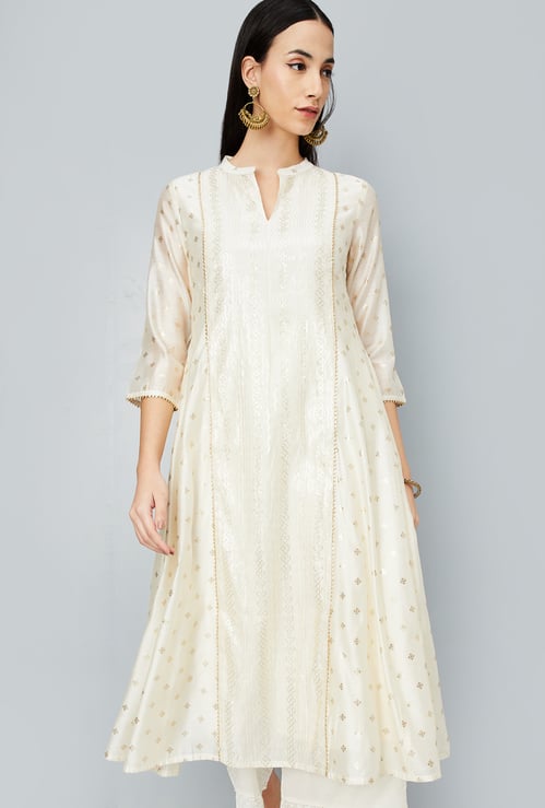 Women Embroidered A-line Kurta