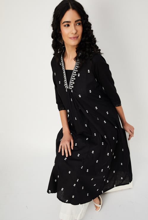 Women Embroidered A-line Kurta