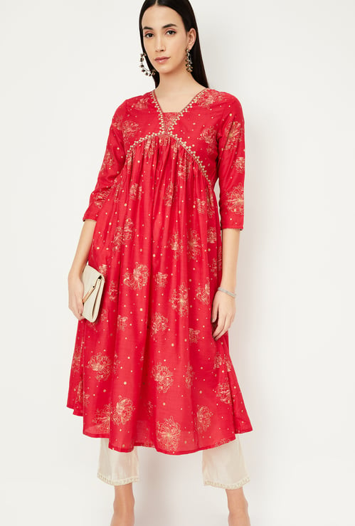 Women Printed Empire Yoke Kurta