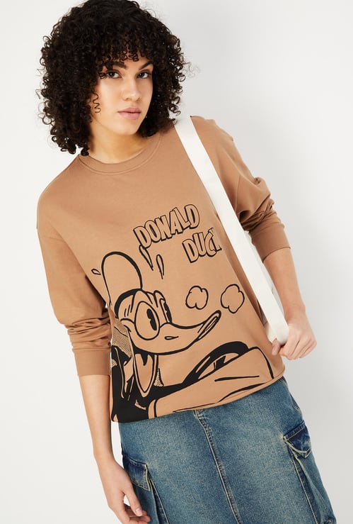 Women Donald Duck Printed Sweatshirt