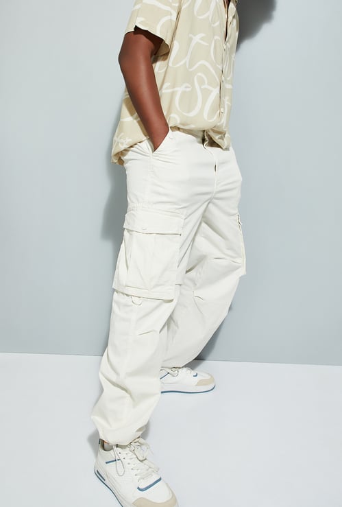 URB_N Men Relaxed Fit Parachute Cargo Pants