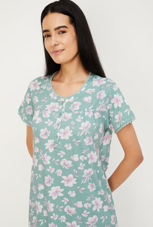 Women Floral Printed Nightgown
