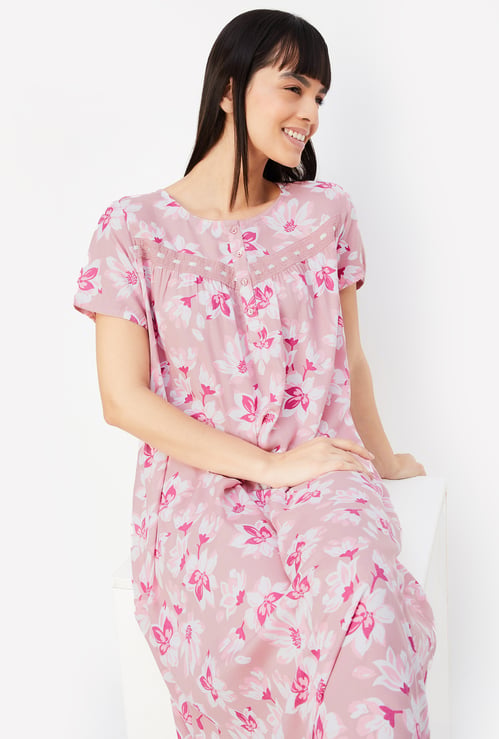 Women Floral Printed Nightgown