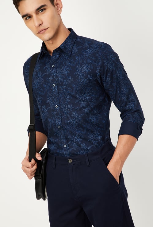 Men Slim Fit Printed Smart Casual Shirt