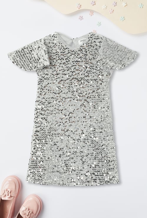 Girls Sequinned Shift Dress