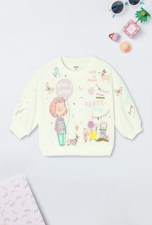 Girls Graphic Printed Sweatshirt