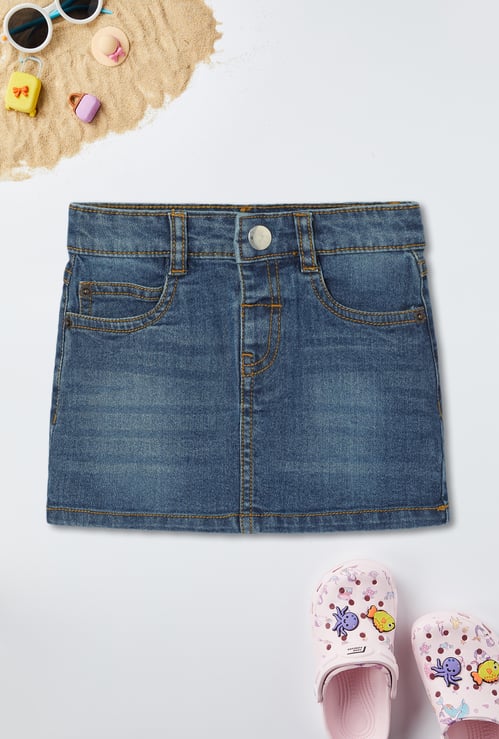 Girls Mini Denim Skirt