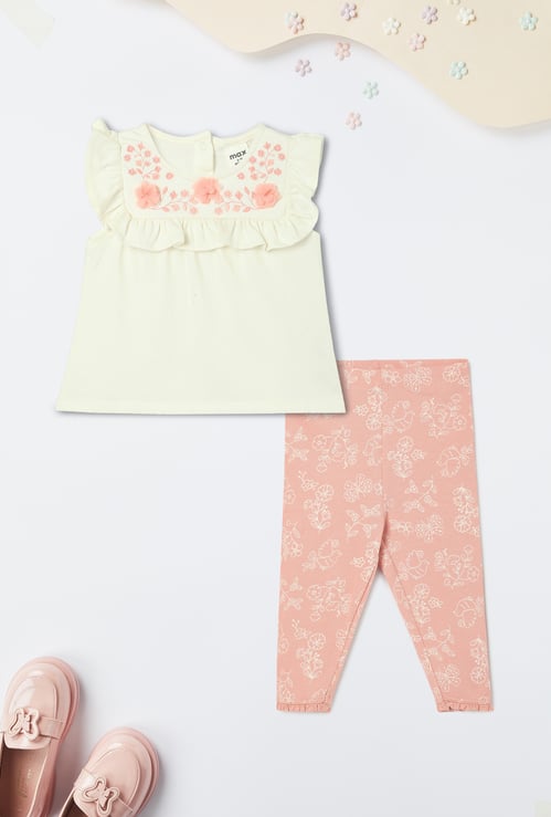 Girls Appliqued Sleepwear Set