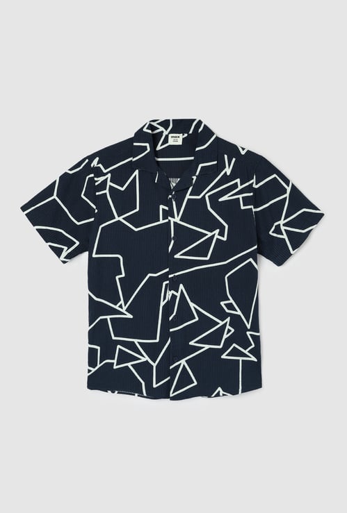 Boys Printed Seer Sucker Resort Shirt