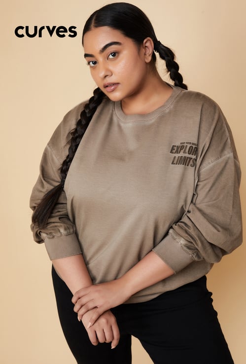 Women Acid Washed Oversized Sweatshirt