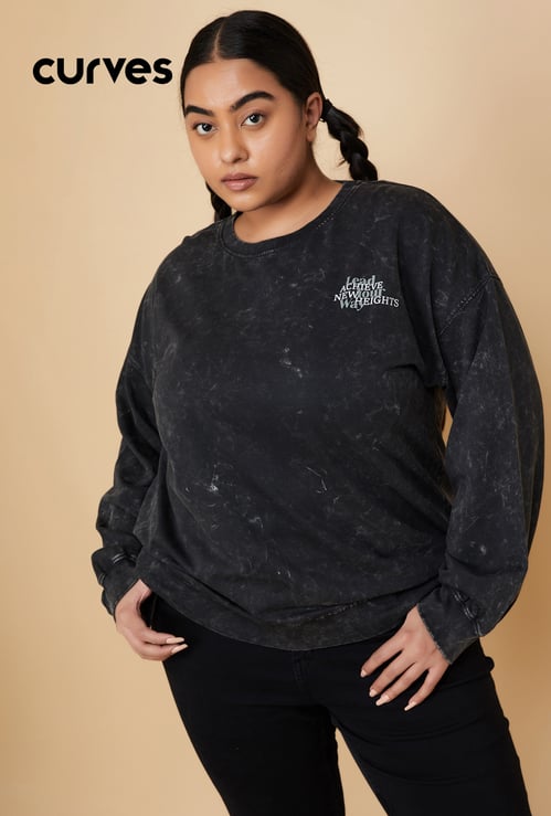 Women Acid Washed Oversized Sweatshirt