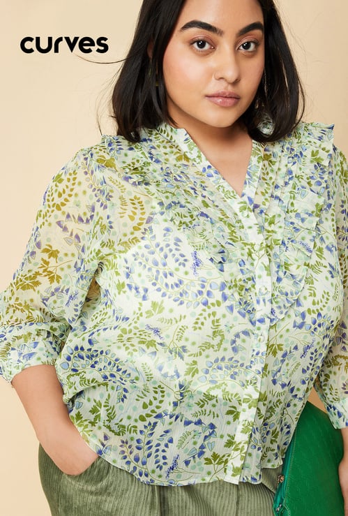 Women Printed Blouse with Camisole