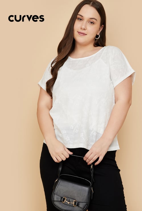 Women Textured Top with Camisole