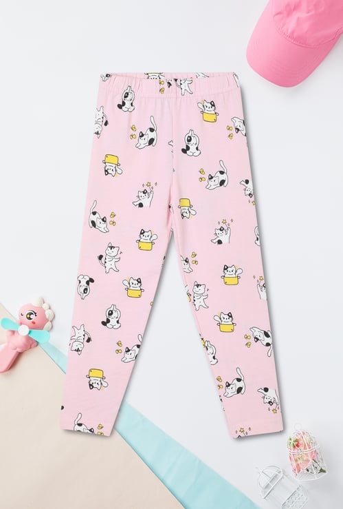 Girls Printed Full-Length Leggings