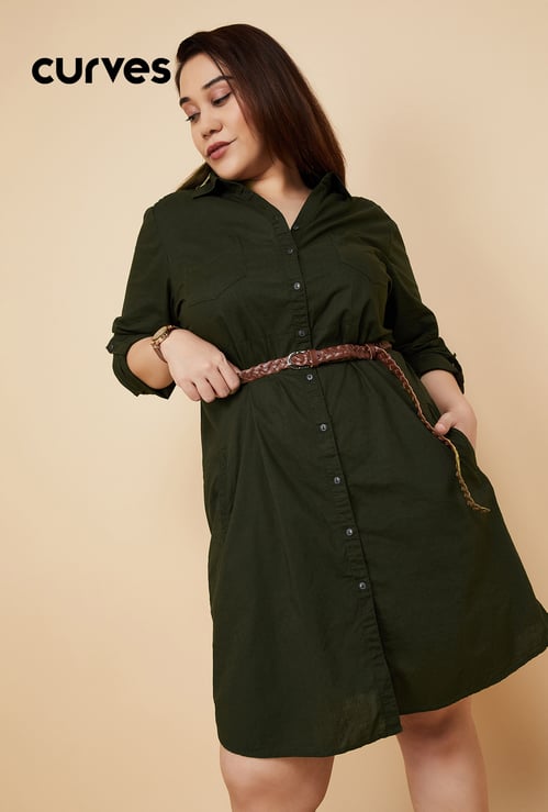 Women Solid Belted Tunic