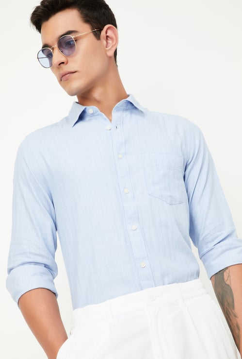 Men Slim Fit Woven Casual Shirt