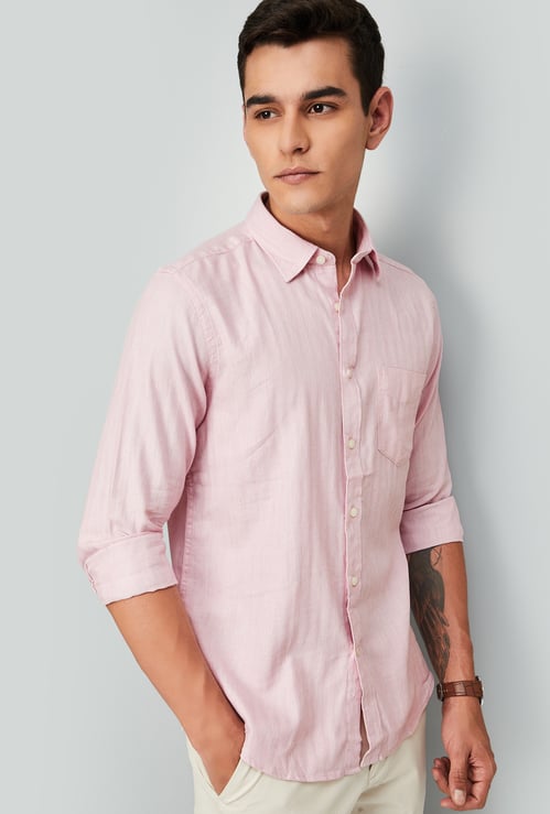 Men Slim Fit Woven Casual Shirt