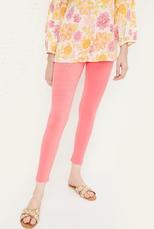 Women Solid Ankle-Length Leggings