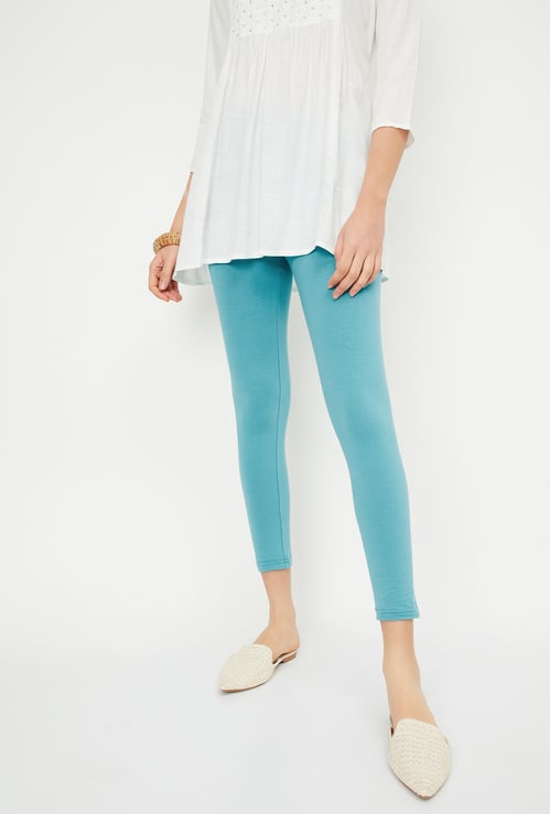 Women Solid Ankle-Length Leggings