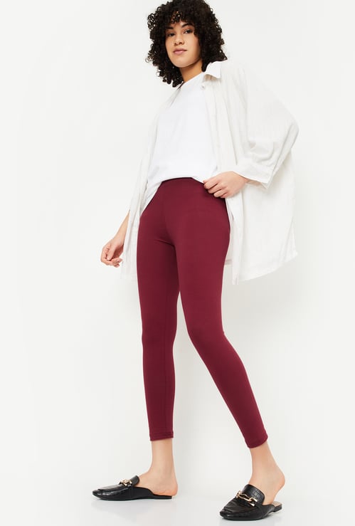 Women Solid Ankle-Length Leggings
