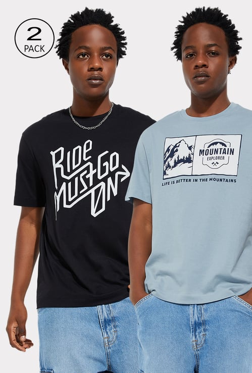 URB_N Men Graphic T-shirt - Pack of 2