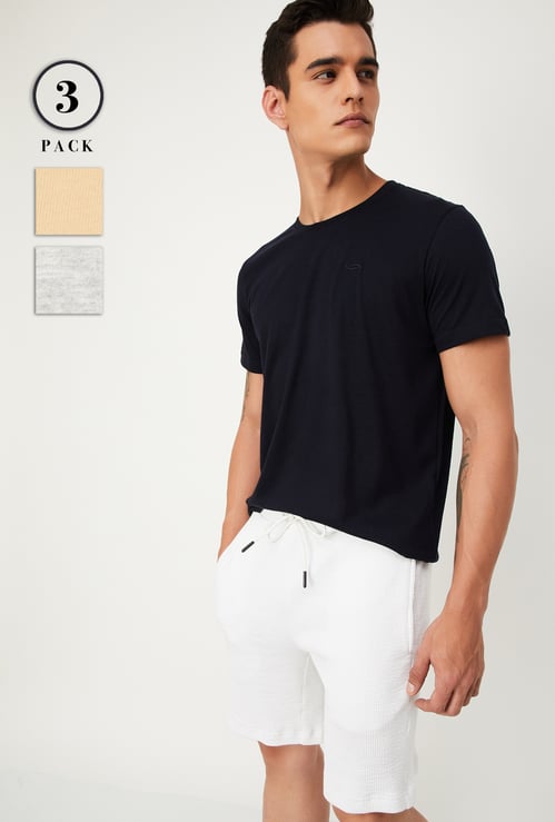 Men Solid T-shirts - Pack of 3