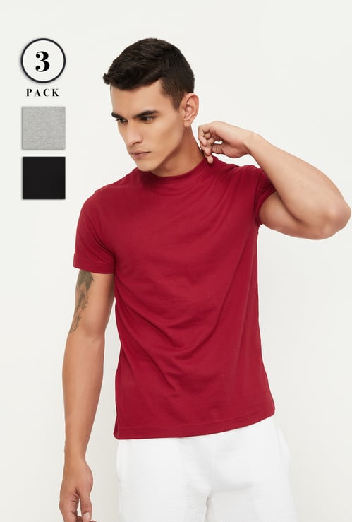 Men Solid T-shirt - Pack of 2