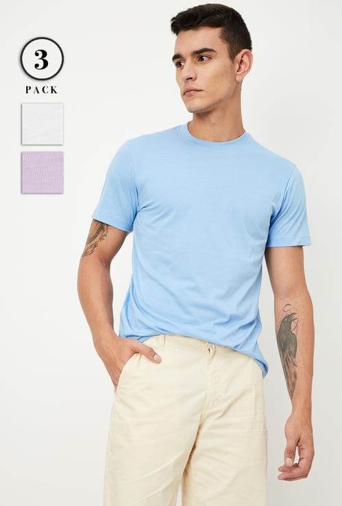 Men Solid T-shirt - Pack of 3